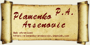 Plamenko Arsenović vizit kartica